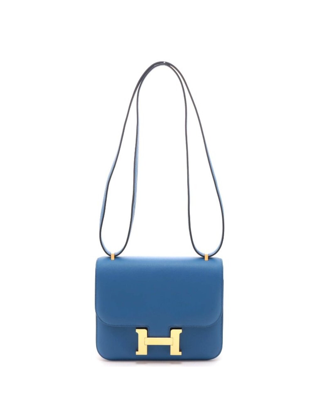 Hermes Constance 18 Miroir Blue France Shoulder Bag Veau Swift